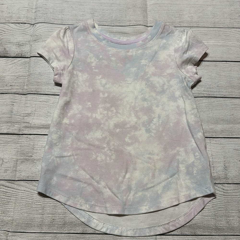 Cat & Jack Purple & Blue Tie Dye Short Sleeve Shirt size 5T